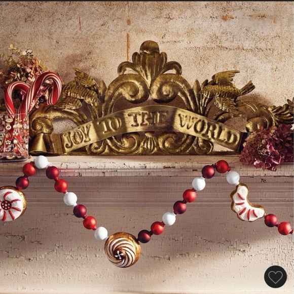 John Derian x Target 2025 Joy to the World Gold metal mantle wall decor - Picture 2 of 7